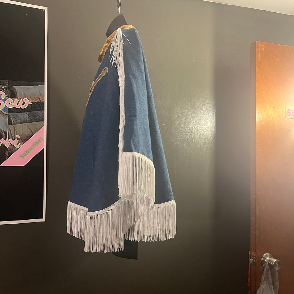 Unisex Denim, Fringe Cape Versatile for Many Occasions