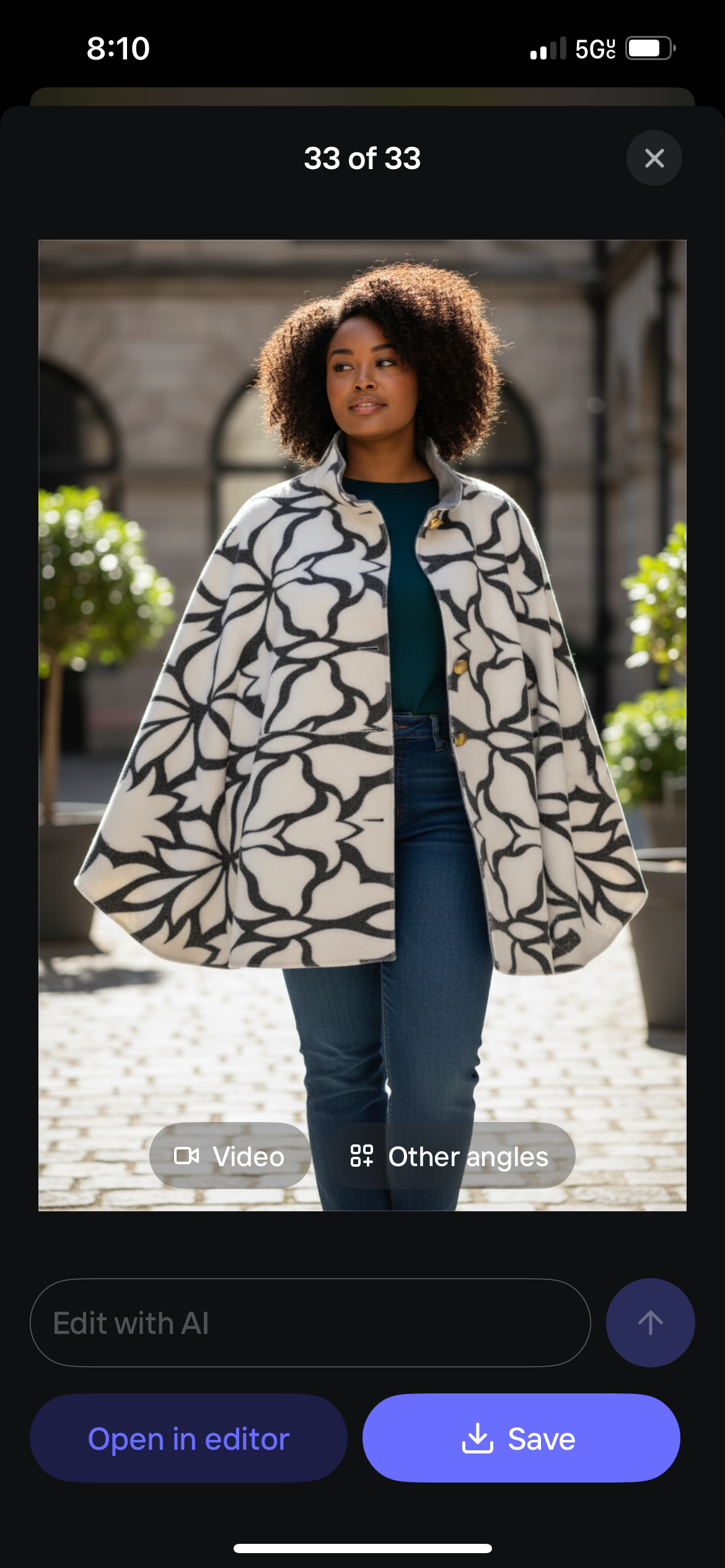 Vibrant Blue and White Flower Cape- ONE SIZE FITS M-XL