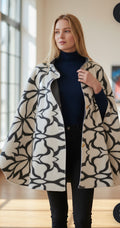Vibrant Blue and White Flower Cape- ONE SIZE FITS M-XL