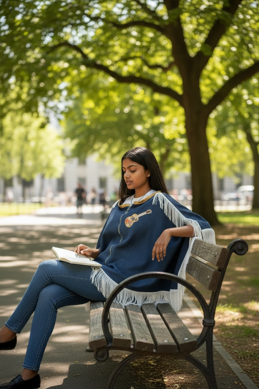 Unisex Denim, Fringe Cape Versatile for Many Occasions