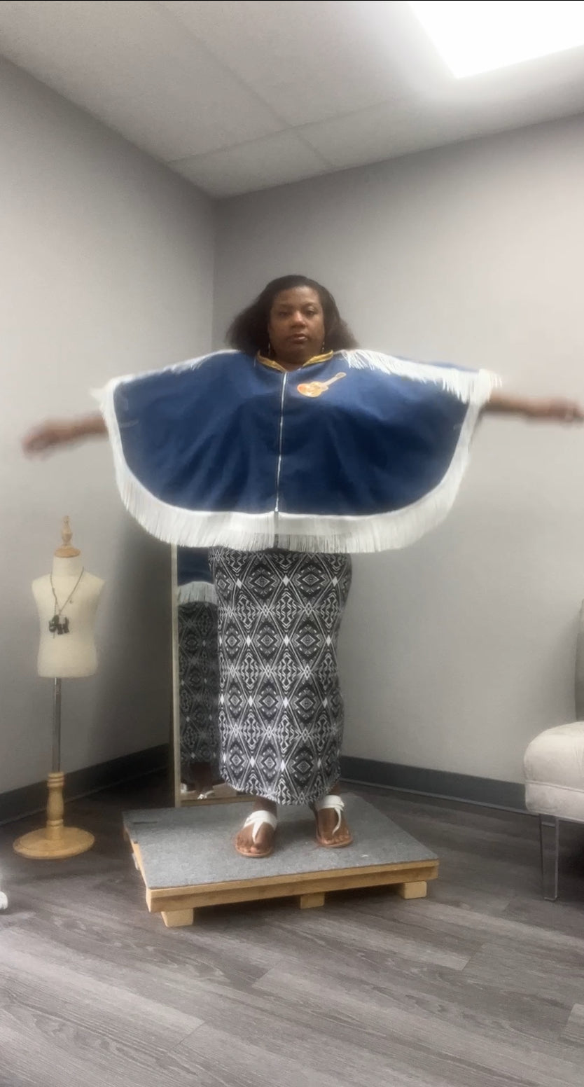 Unisex Denim, Fringe Cape Versatile for Many Occasions