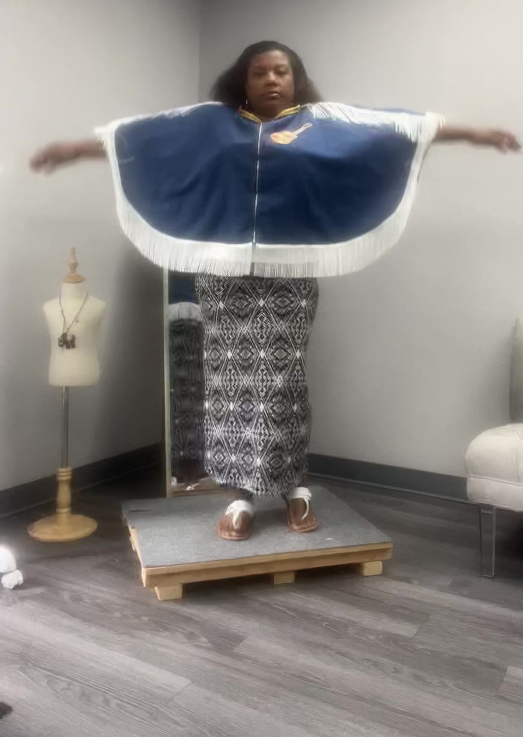 Unisex Denim, Fringe Cape Versatile for Many Occasions