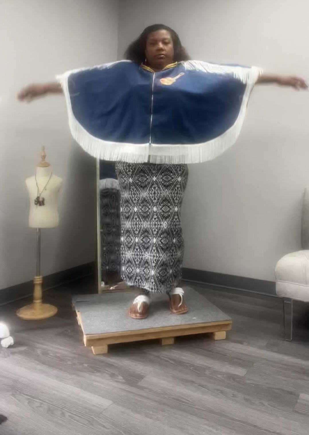 Unisex Denim, Fringe Cape Versatile for Many Occasions